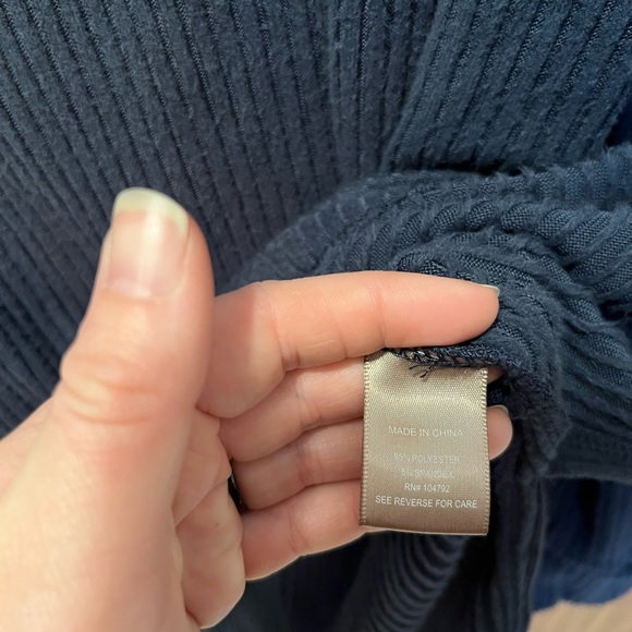 Women's Navy Long Sleeve Top - Picture 5 of 6